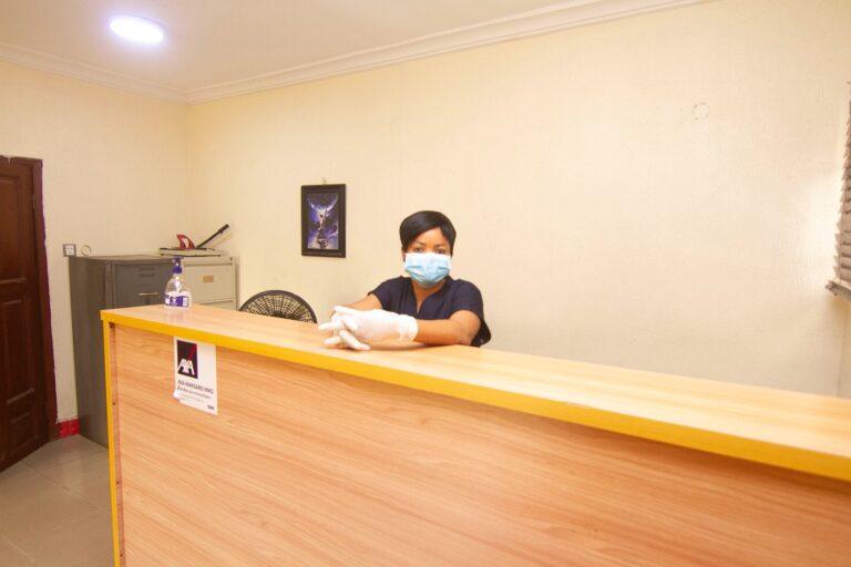 Southern Shore Hospital nurse at the reception